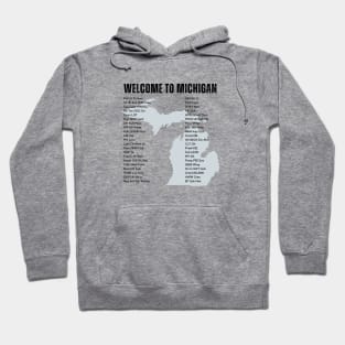 Welcome to Michigan - Place Names Hoodie